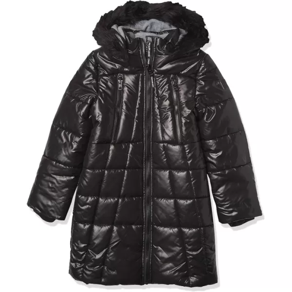 imageCalvin Klein girls Hooded Winter Puffer Jacket Fulllength Heavyweight Coat With Fleece LiningBlack Sport