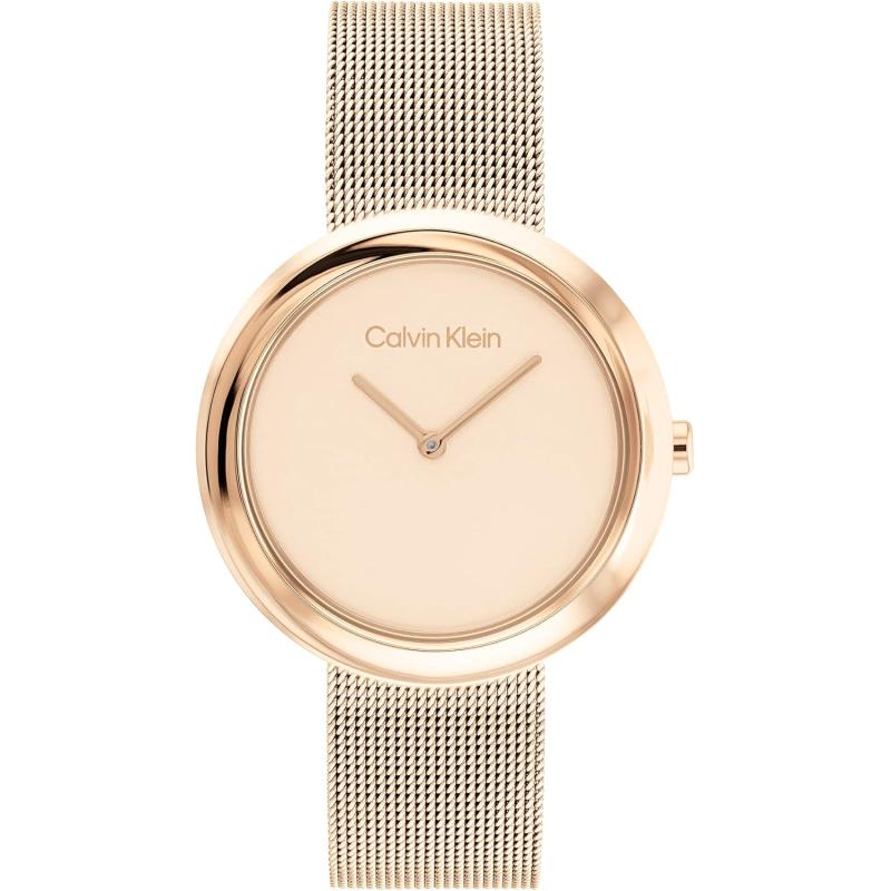 imageCalvin Klein Twisted Bezel  Womens 2H Quartz Stainless Steel Watch  Water Resistant 3 ATM30 Meters  Premium Ladies Timepiece for Every Occasion  34mmCarnation