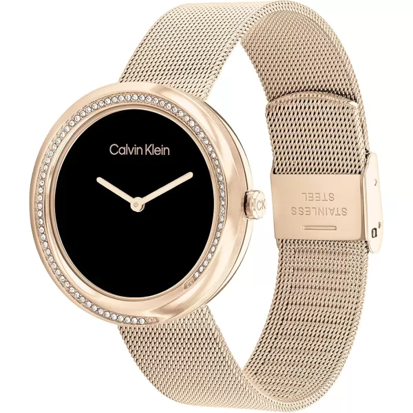 imageCalvin Klein Twisted Bezel  Womens 2H Quartz Stainless Steel Watch  Water Resistant 3 ATM30 Meters  Premium Ladies Timepiece for Every Occasion  34mmBlackCarnation Gold