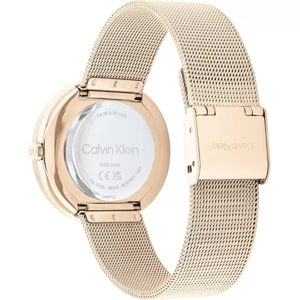 imageCalvin Klein Twisted Bezel  Womens 2H Quartz Stainless Steel Watch  Water Resistant 3 ATM30 Meters  Premium Ladies Timepiece for Every Occasion  34mmBlackCarnation Gold