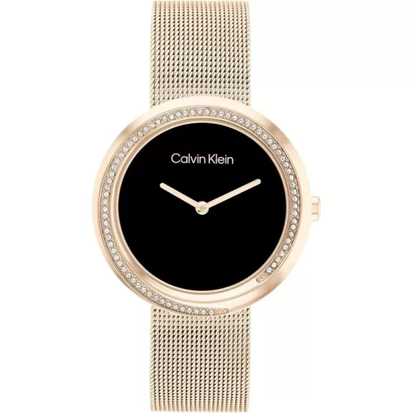 imageCalvin Klein Twisted Bezel  Womens 2H Quartz Stainless Steel Watch  Water Resistant 3 ATM30 Meters  Premium Ladies Timepiece for Every Occasion  34mmBlackCarnation Gold