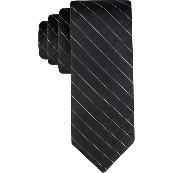 imageCalvin Klein Boys Solid and Pattern Ties  Big BoysTieBlack Grid