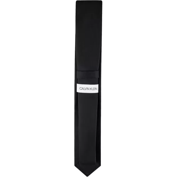 imageCalvin Klein Mens Classic Black Solid and Pattern Ties Standard and Extra Long SizesBlack