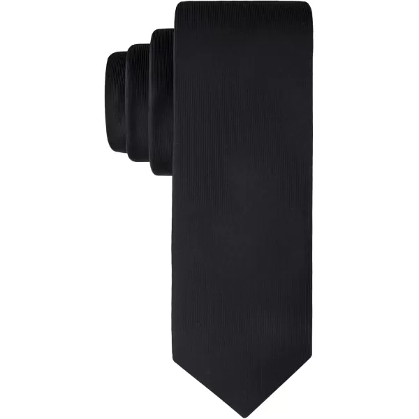 imageCalvin Klein Mens Classic Black Solid and Pattern Ties Standard and Extra Long SizesBlack