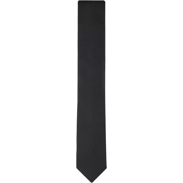 imageCalvin Klein Mens Classic Black Solid and Pattern Ties Standard and Extra Long SizesBlack Cord