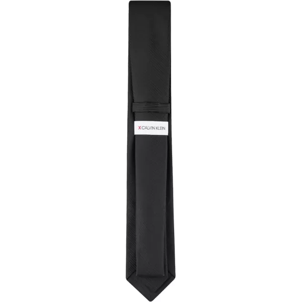 imageCalvin Klein Mens Classic Black Solid and Pattern Ties Standard and Extra Long SizesBlack Cord