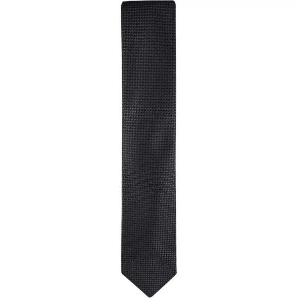 imageCalvin Klein Mens Classic Black Solid and Pattern Ties Standard and Extra Long SizesBlack Houndstooth