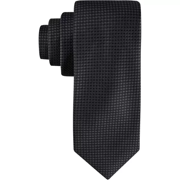 imageCalvin Klein Mens Classic Black Solid and Pattern Ties Standard and Extra Long SizesBlack Houndstooth