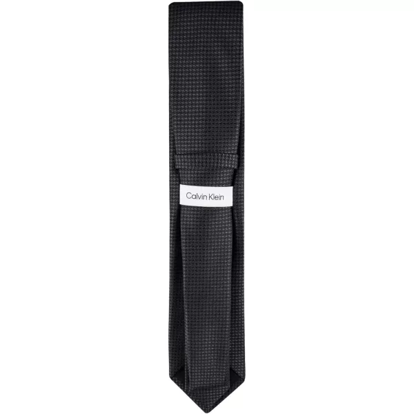 imageCalvin Klein Mens Classic Black Solid and Pattern Ties Standard and Extra Long SizesBlack Houndstooth