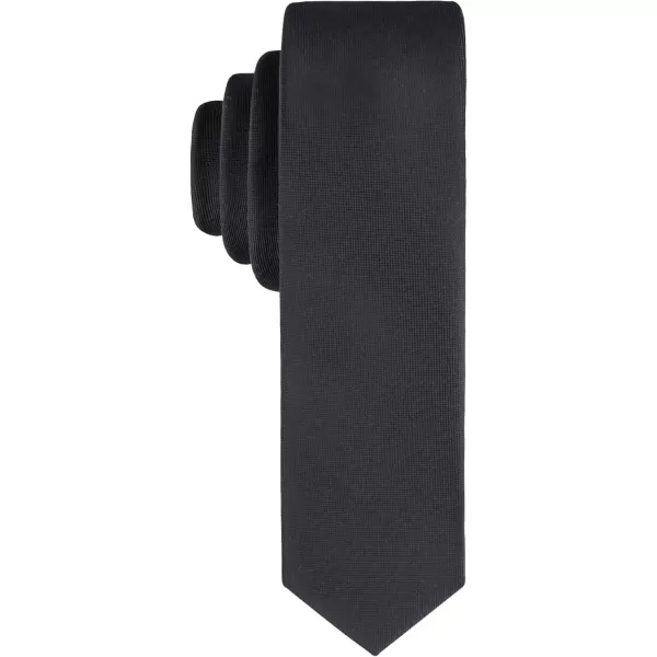 imageCalvin Klein Mens Classic Black Solid and Pattern Ties Standard and Extra Long SizesBlack Luxe