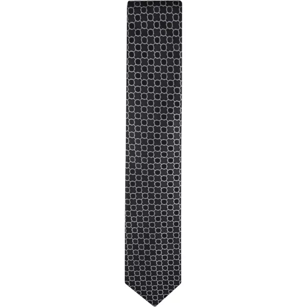 imageCalvin Klein Mens Classic Black Solid and Pattern Ties Standard and Extra Long SizesBlack Medallion