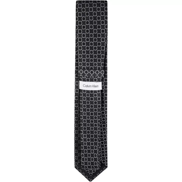 imageCalvin Klein Mens Classic Black Solid and Pattern Ties Standard and Extra Long SizesBlack Medallion