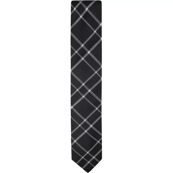 imageCalvin Klein Mens Classic Black Solid and Pattern Ties Standard and Extra Long SizesBlack Plaid