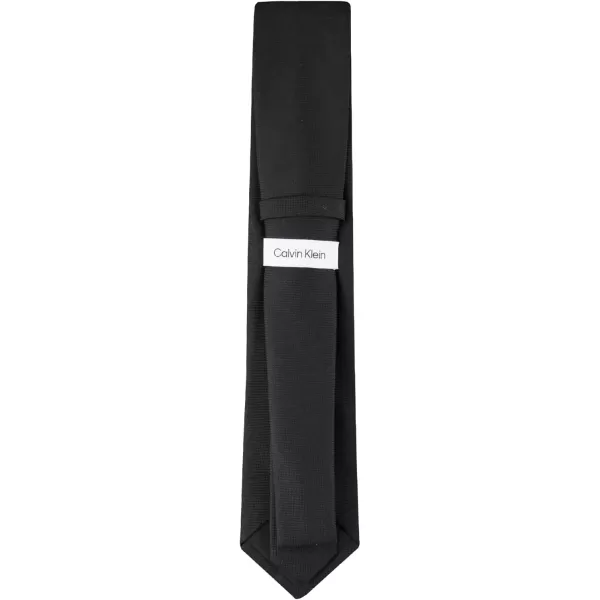 imageCalvin Klein Mens Classic Black Solid and Pattern Ties Standard and Extra Long SizesBlack Spun Solid
