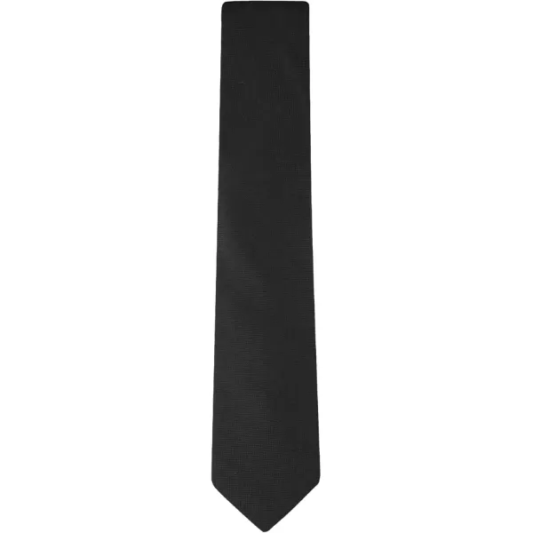imageCalvin Klein Mens Classic Black Solid and Pattern Ties Standard and Extra Long SizesBlack Spun Solid