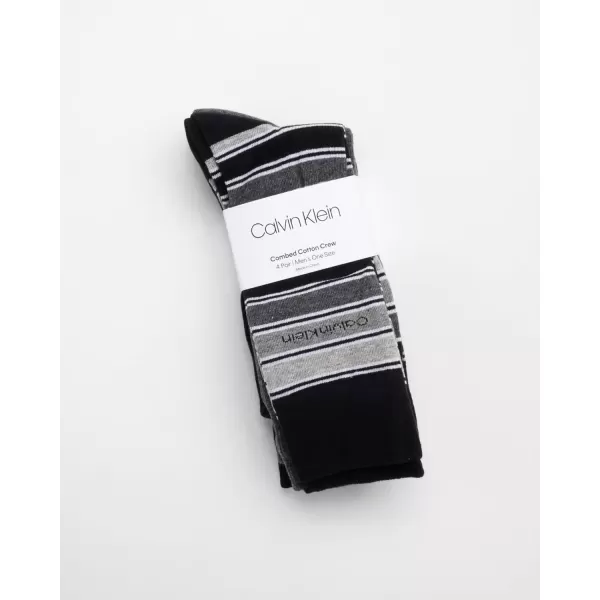 imageCalvin Klein Mens Dress Socks  Cotton Blend Crew Patterned Socks 4 PairsBlack Assorted