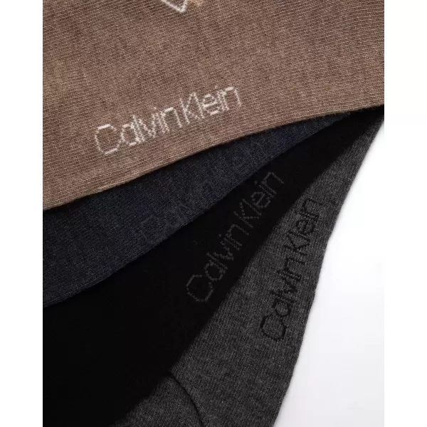 imageCalvin Klein Mens Dress Socks  Cotton Blend Crew Patterned Socks 4 PairsBrown Heather Assorted