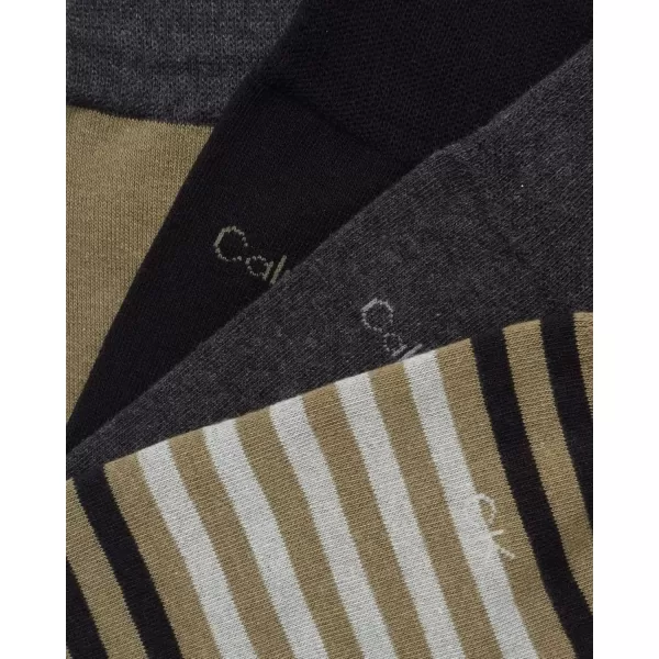 imageCalvin Klein Mens Dress Socks  Cotton Blend Crew Patterned Socks 4 PairsKalamata