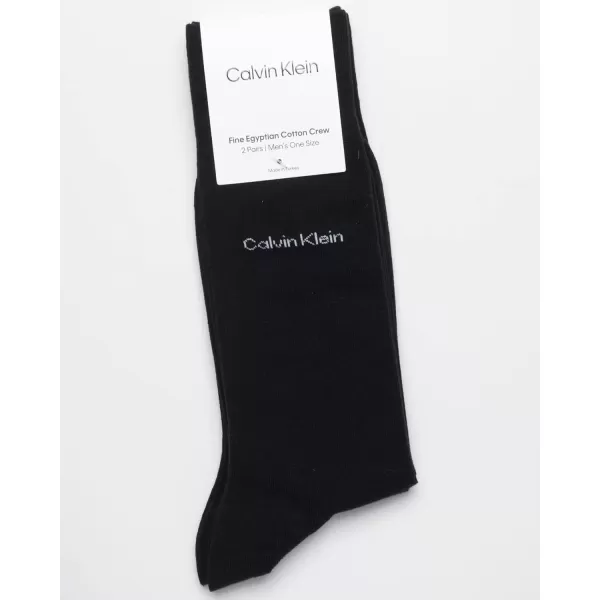imageCalvin Klein Mens Dress Socks  Luxury and Egyptian Cotton Blend Dress Socks 2 PairAll Black