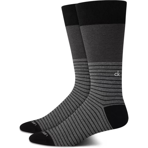 imageCalvin Klein Mens Dress Socks  Luxury and Egyptian Cotton Blend Dress Socks 2 PairBlack Pattern