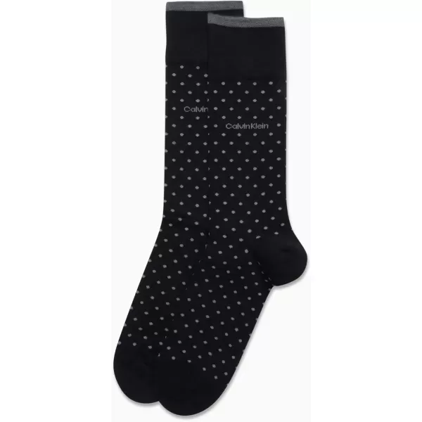 imageCalvin Klein Mens Dress Socks  Luxury and Egyptian Cotton Blend Dress Socks 2 PairBlack Pin Dot
