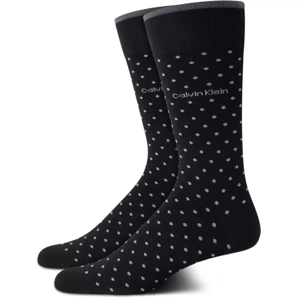 imageCalvin Klein Mens Dress Socks  Luxury and Egyptian Cotton Blend Dress Socks 2 PairBlack Pin Dot