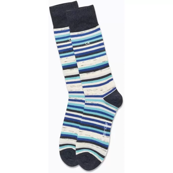 imageCalvin Klein Mens Dress Socks  Luxury and Egyptian Cotton Blend Dress Socks 2 PairBlue Stripe