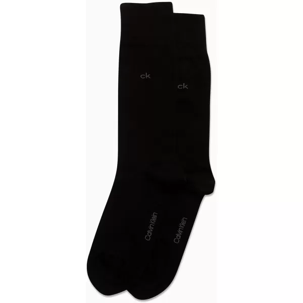 imageCalvin Klein Mens Dress Socks  Luxury and Egyptian Cotton Blend Dress Socks 2 PairDark Black