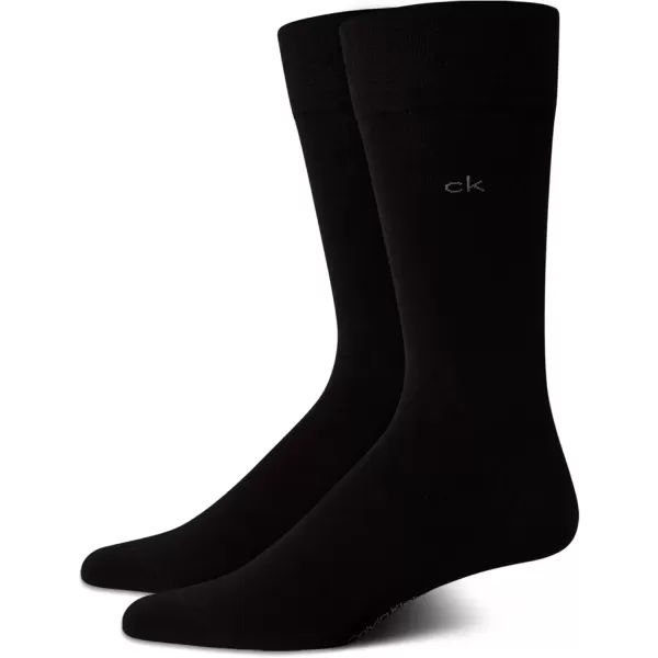 imageCalvin Klein Mens Dress Socks  Luxury and Egyptian Cotton Blend Dress Socks 2 PairDark Black