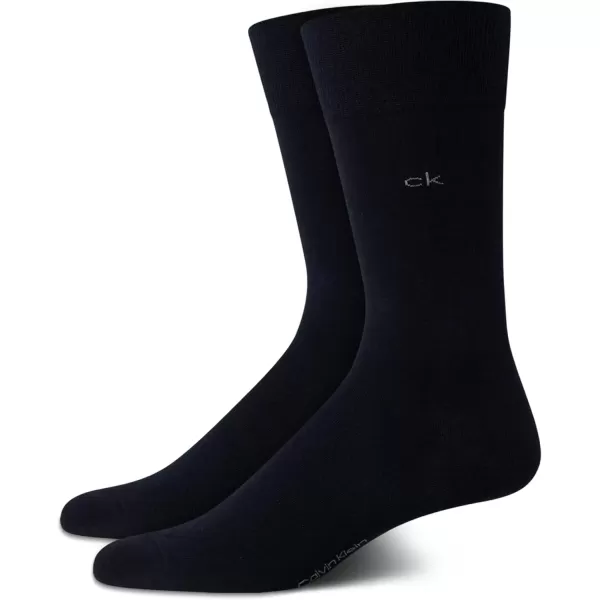 imageCalvin Klein Mens Dress Socks  Luxury and Egyptian Cotton Blend Dress Socks 2 PairDark Navy