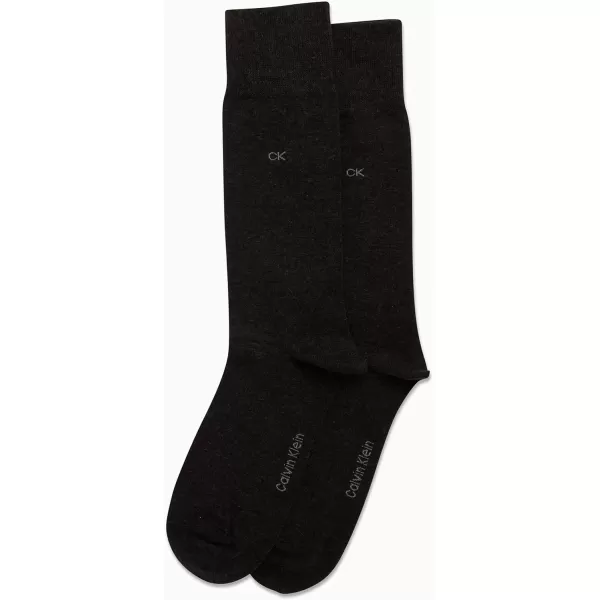 imageCalvin Klein Mens Dress Socks  Luxury and Egyptian Cotton Blend Dress Socks 2 PairHeather Grey