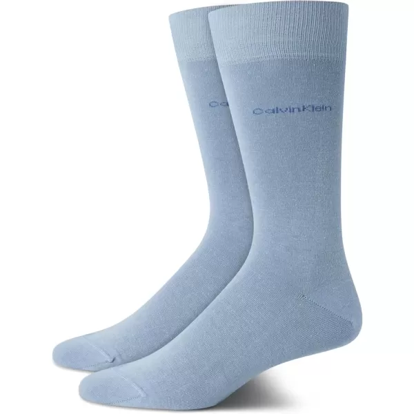 imageCalvin Klein Mens Dress Socks  Luxury and Egyptian Cotton Blend Dress Socks 2 PairLight Blue