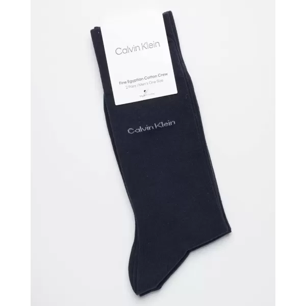 imageCalvin Klein Mens Dress Socks  Luxury and Egyptian Cotton Blend Dress Socks 2 PairNavy