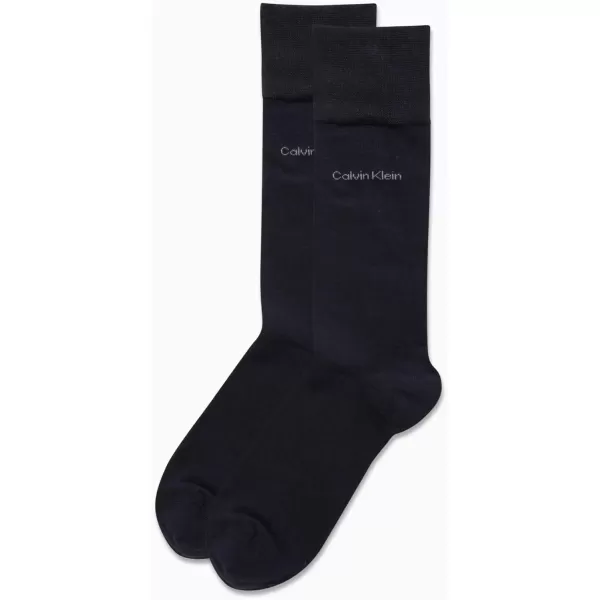 imageCalvin Klein Mens Dress Socks  Luxury and Egyptian Cotton Blend Dress Socks 2 PairNavy Blue