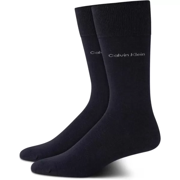 imageCalvin Klein Mens Dress Socks  Luxury and Egyptian Cotton Blend Dress Socks 2 PairNavy Blue