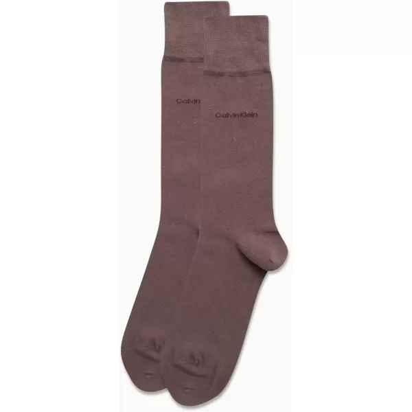 imageCalvin Klein Mens Dress Socks  Luxury and Egyptian Cotton Blend Dress Socks 2 PairSmoke Brown