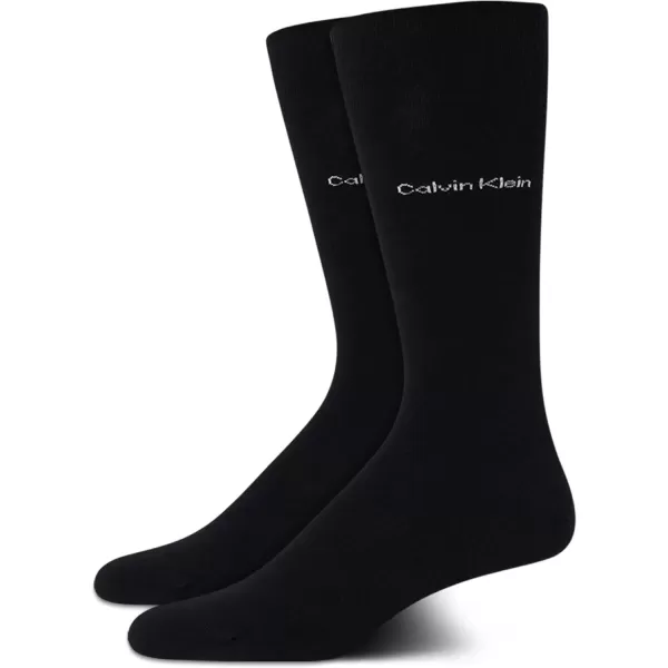 imageCalvin Klein Mens Dress Socks  Luxury and Egyptian Cotton Blend Dress Socks 2 PairSolid Black