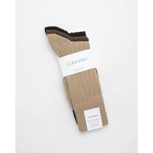 imageCalvin Klein Mens Dress Socks  NonBinding Cotton Crew Socks 3 PackAssorted