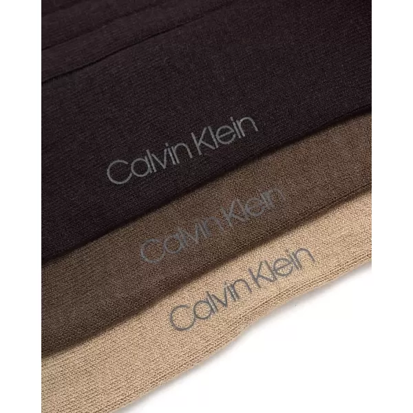 imageCalvin Klein Mens Dress Socks  NonBinding Cotton Crew Socks 3 PackAssorted