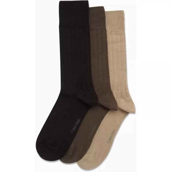 imageCalvin Klein Mens Dress Socks  NonBinding Cotton Crew Socks 3 PackAssorted