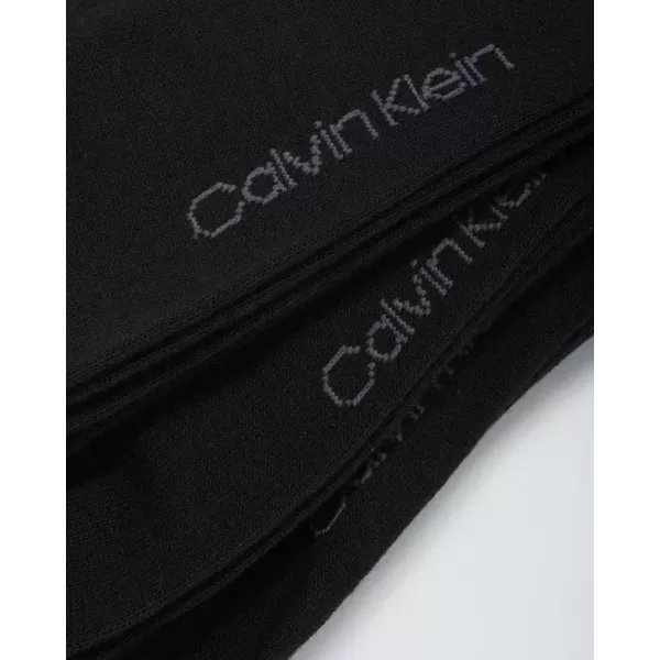 imageCalvin Klein Mens Dress Socks  NonBinding Cotton Crew Socks 3 PackBlack Logo