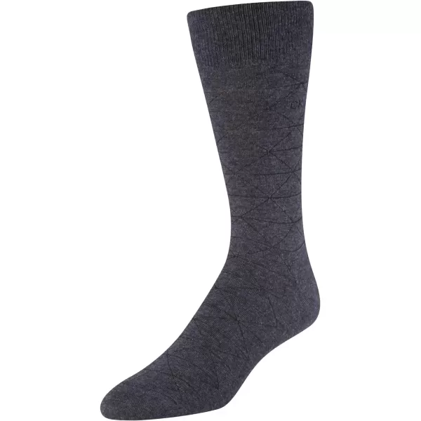 imageCalvin Klein Mens Dress Socks  NonBinding Cotton Crew Socks 3 PackCharcoal HeatherGraphite HeatherBlack 