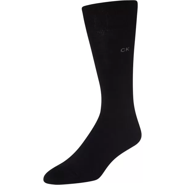 imageCalvin Klein Mens Dress Socks  NonBinding Cotton Crew Socks 3 PackCharcoal HeatherGraphite HeatherBlack 