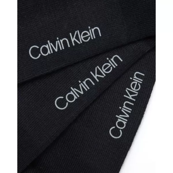imageCalvin Klein Mens Dress Socks  NonBinding Cotton Crew Socks 3 PackDark Navy