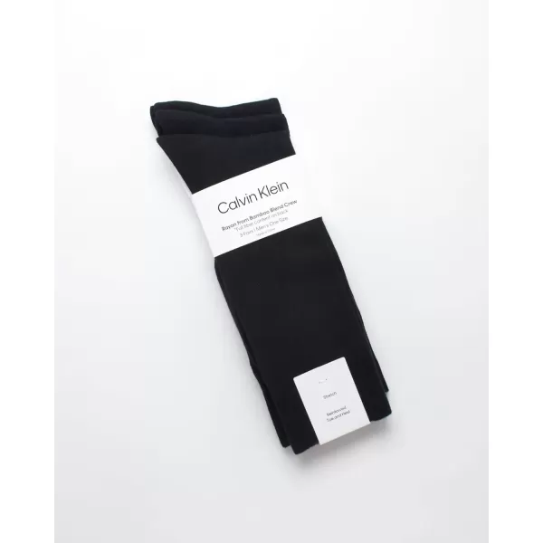 imageCalvin Klein Mens Dress Socks  NonBinding Cotton Crew Socks 3 PackDark Navy