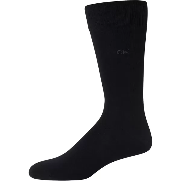 imageCalvin Klein Mens Dress Socks  NonBinding Cotton Crew Socks 3 PackNavy Multi