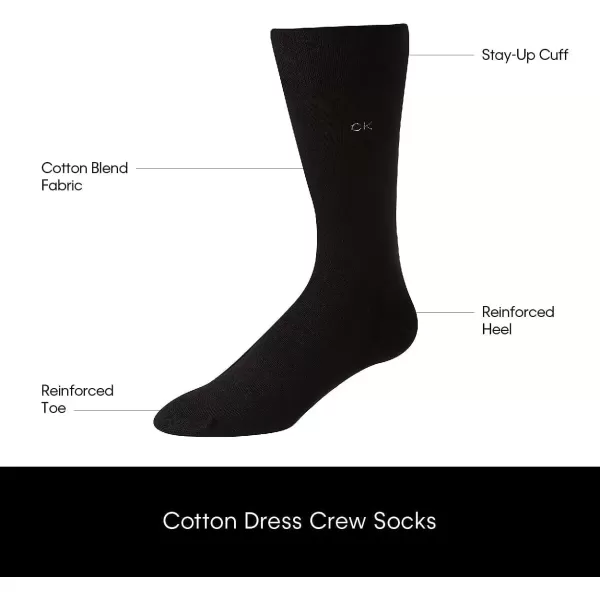 imageCalvin Klein Mens Dress Socks  Solid And Pattern Cotton Blend Dress Crew 6 PackAssorted