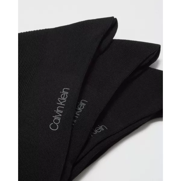 imageCalvin Klein Mens Dress Socks  Solid And Pattern Cotton Blend Dress Crew 6 PackBlack Textured