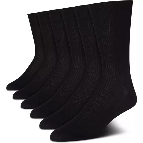 imageCalvin Klein Mens Dress Socks  Solid And Pattern Cotton Blend Dress Crew 6 PackBlack Textured