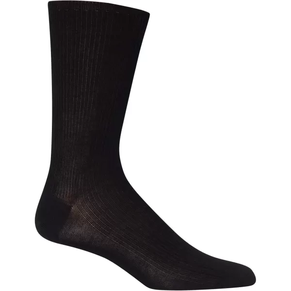 imageCalvin Klein Mens Dress Socks  Solid And Pattern Cotton Blend Dress Crew 6 PackBlack Textured